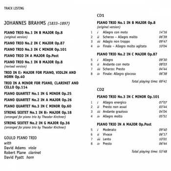 6CD Johannes Brahms: Complete Piano Trios And Quartets