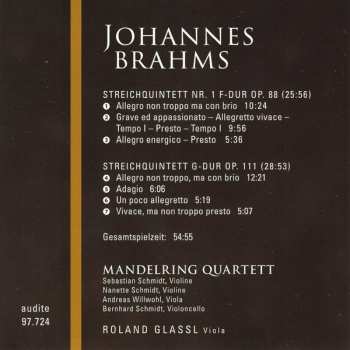 CD Johannes Brahms: Complete String Quintets
