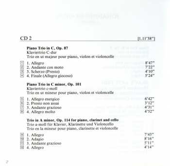 2CD Johannes Brahms: Complete Trios