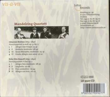 CD Johannes Brahms: Streichquartett a-moll Op. 51 Nr. 2 / Streichquartett F-Dur Op. 7