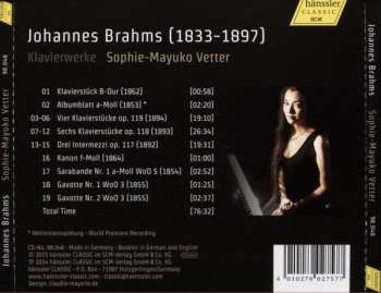 CD Johannes Brahms: Klavierwerke Op. 117 118 119 & Seltene Klavierstücke