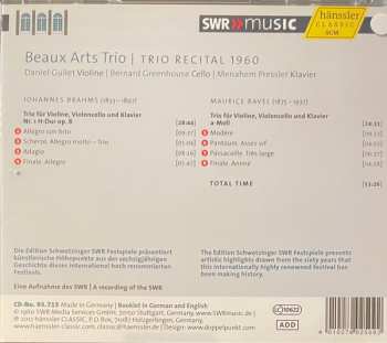 CD Johannes Brahms: Trio Recital 1960