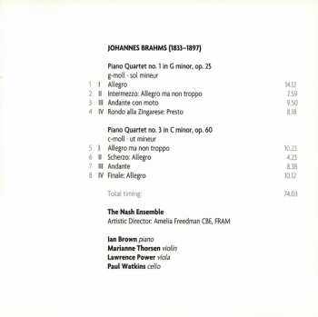 CD Johannes Brahms: Piano Quartets 1 & 3