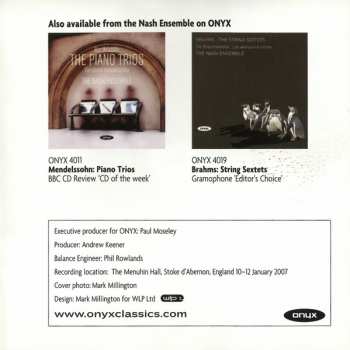 CD Johannes Brahms: Piano Quartets 1 & 3