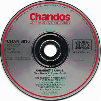 2CD Johannes Brahms: Piano Quartets Op. 25 In G Minor, Op. 26 In A, Op. 60 In C Minor