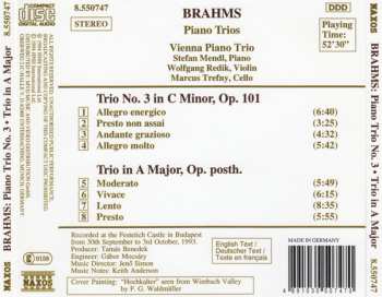 CD Johannes Brahms: Piano Trios. No. 3, Op. 101 - Trio In A Major