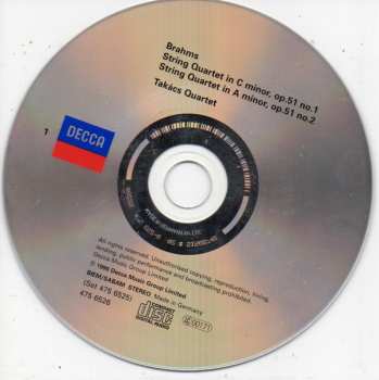 2CD Johannes Brahms: String Quartets, Op. 51 & 67 / Piano Quintet, Op. 34