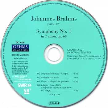 CD Johannes Brahms: Symphony No. 1 In C Minor, Op.68