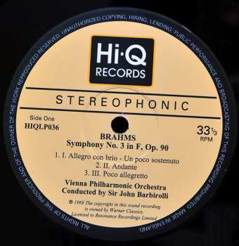 LP Johannes Brahms: Symphony No. 3 / 'Haydn' Variations