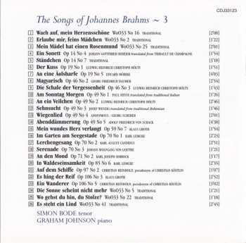CD Johannes Brahms: The Songs Of Johannes Brahms ∼ 3