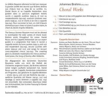CD Johannes Brahms: Warum, Ist Das Licht Gegeben Dem Mühseligen (Choral Works)