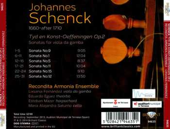 CD Johannes Schenck: Tyd En Konst-Oeffeningen Op.2 / Sonatas For Viola Da Gamba