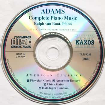 CD John Adams: Complete Piano Music