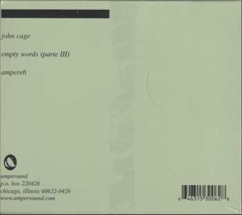 2CD John Cage: Empty Words (Parte III)