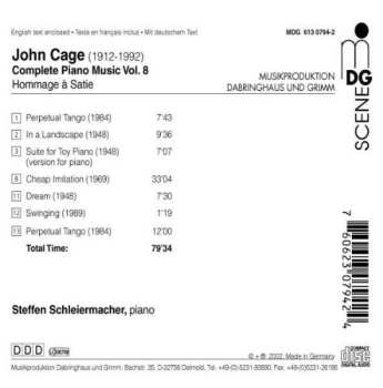 CD John Cage: Complete Piano Music Vol. 8 - Hommage À Satie