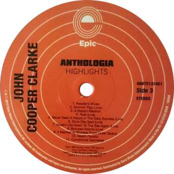 2LP John Cooper Clarke: Anthologia Highlights
