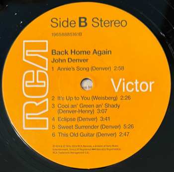 LP John Denver: Back Home Again