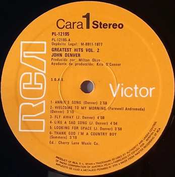 LP John Denver: Greatest Hits Volume 2