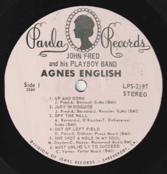LP John Fred & His Playboy Band: Agnes English