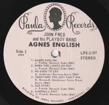 LP John Fred & His Playboy Band: Agnes English