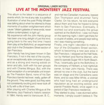 CD John Handy: Recorded Live At The Monterey Jazz Festival