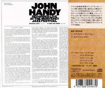 CD John Handy: Recorded Live At The Monterey Jazz Festival LTD