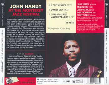 CD John Handy: Recorded Live At The Monterey Jazz Festival
