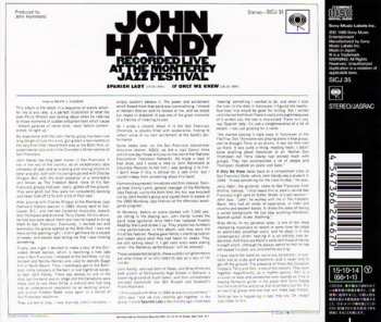 CD John Handy: Recorded Live At The Monterey Jazz Festival LTD
