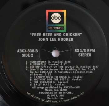 LP John Lee Hooker: Free Beer And Chicken