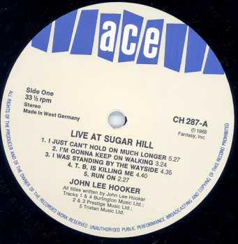 LP John Lee Hooker: Live At Sugar Hill
