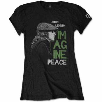 Merch John Lennon: Dámske Tričko Imagine Peace 