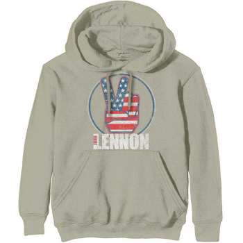 Merch John Lennon: Mikina Peace Fingers Us Flag  S