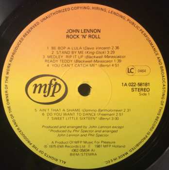 LP John Lennon: Rock 'N' Roll