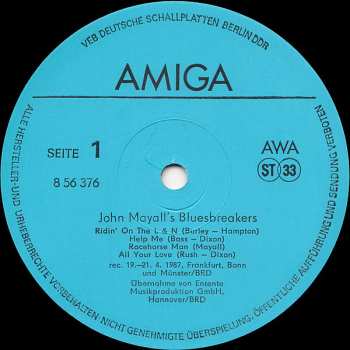 LP John Mayall & The Bluesbreakers: John Mayall's Bluesbreakers
