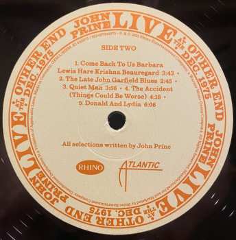 4LP/Box Set John Prine: Live At The Other End Dec. 1975 LTD