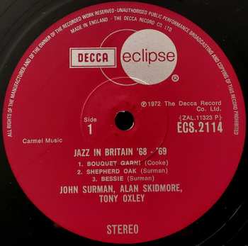 LP John Surman: Jazz In Britain '68-'69