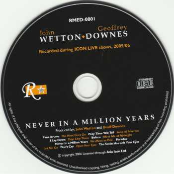 CD Wetton/Downes: Icon Live – Never In A Million Years