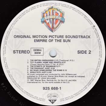LP John Williams: Empire Of The Sun (Original Motion Picture Soundtrack)