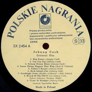 LP Johnny Cash: Greatest Hits