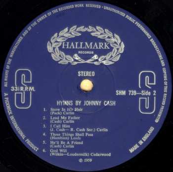 LP Johnny Cash: Hymns By Johnny Cash