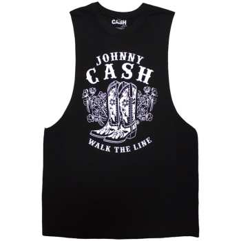Merch Johnny Cash: Vest Tričko Walk The Line Boots