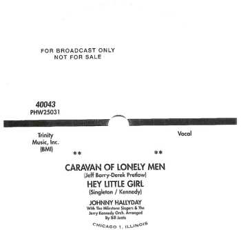SP Johnny Hallyday: Caravan Of Lonely Men And Hey Little Girl LTD | NUM | CLR