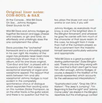 2CD Johnny Hodges: Con-Soul & Jazz - Wild Bill Is The Boss!