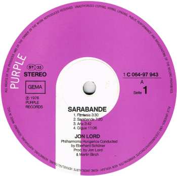 LP Jon Lord: Sarabande