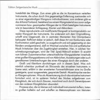 CD Jörg Birkenkötter: Spiel / Abbruch • Wiederholte Annäherung • ... Zur Nähe - Voran