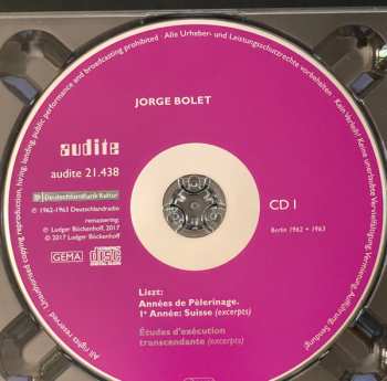3CD Jorge Bolet: Liszt | Chopin | Moszkowski | Saint-Säens | Godowsky | Schumann (The RIAS Recordings Vol.I)