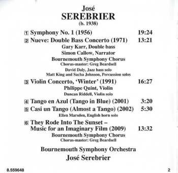 CD Jose Serebrier: Symphony No. 1 • Double Bass Concerto • Violin Concerto