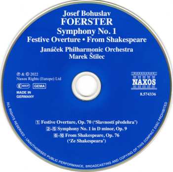 CD Josef Bohuslav Foerster: Symphony No. 1 • From Shakespeare