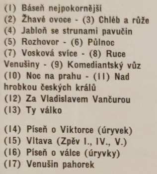 LP Josef Cincibus: Portrét Básníka Jaroslava Seiferta