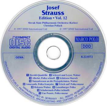 CD Josef Strauß: Josef Strauss:  Edition • Vol. 12
